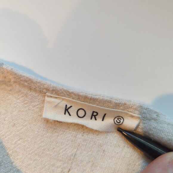 Kori Overalls Womens Small Wide Leg Pockets Tan Linen Blend Relaxed Boho - Picture 5 of 8